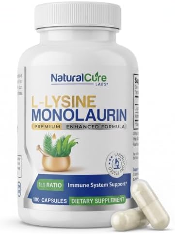 Natural Cure Labs L-Lisina con Monolaurina 600mg 1:1, 100 Cápsulas - imagen 1