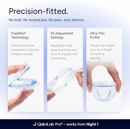 Bocadillo Antisnor QuietLab Pro - Protector Bucal Ajustable, Diseñado por Ortodoncistas, Sin Necesidad de Hervir - Grado Médico Libre de BPA para - imagen 6