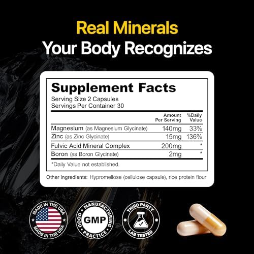 Multivitamínico Masculino Menerals – Suplemento Mineral Todo en Uno con Minerales Naturales y Ácido Fúlvico – Apoya Energía, Vitalidad y Salud - imagen 2