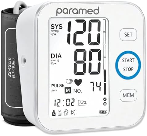 Monitor de Presión Arterial Paramed - Máquina Automática para Brazo - Manguito para Presión 8.7-16.5 pulgadas - Pantalla LCD Grande, 120 Memorias - - imagen 1