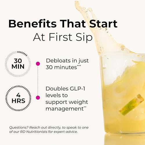 Flatter Me Fiber GLP-1 Booster – Suplemento de Fibra para Hombres y Mujeres, Prebióticos y Enzimas para Control de Peso, Reduce la Inflamación, Salud - imagen 5