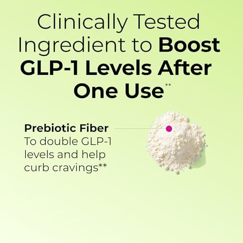 Flatter Me Fiber GLP-1 Booster – Suplemento de Fibra para Hombres y Mujeres, Prebióticos y Enzimas para Control de Peso, Reduce la Inflamación, Salud - imagen 7