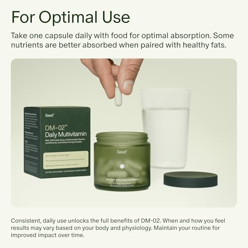 Seed DM-02 Multivitamínico Diario - 100% DV Vitaminas y Minerales Esenciales para Hombres y Mujeres - Apoya la Salud Inmunológica, Ósea, Cabello, - imagen 7