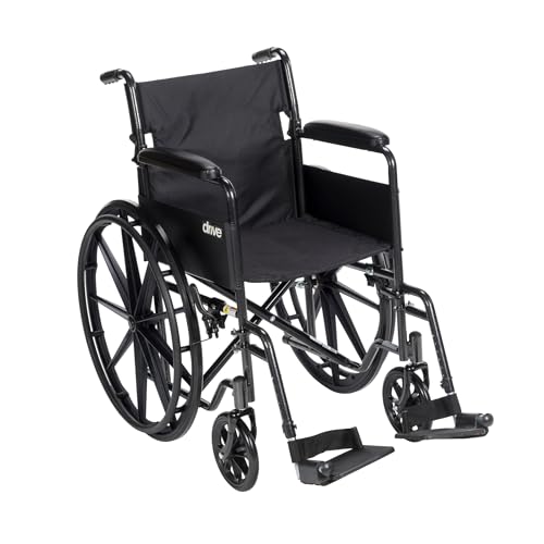 Silla de Ruedas Transportadora Plegable Drive Medical Silver Sport 1 - Ligera, con Apoyabrazos Completos y Descansapies Removibles - Estructura de - imagen 2