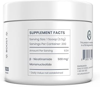 RENUE by Science Polvo de NMN | Suplemento en Polvo de 100g de Disolución Rápida | 500mg de Nicotinamida Mononucleótido por Porción | Fabricado en - imagen 3