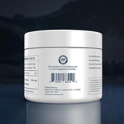 RENUE by Science Polvo de NMN | Suplemento en Polvo de 100g de Disolución Rápida | 500mg de Nicotinamida Mononucleótido por Porción | Fabricado en - imagen 5