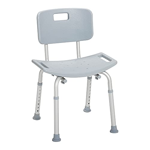 Silla de Ducha Drive Medical con Respaldo - Banco de Baño Ajustable - Pies de Succión - Construcción Ligera y Duradera - Asiento Contorneado Cómodo - - imagen 3