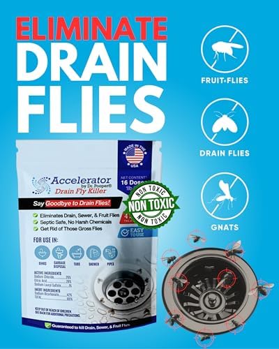 Poderoso Eliminador de Moscas de Drenaje en Polvo – Acaba con Moscas de Drenaje y Alcantarilla en Drenajes, Lavabos y Regaderas – Tratamiento Rápido, - imagen 5