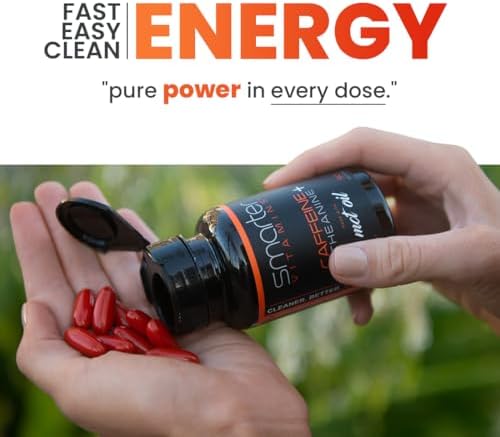 Píldoras de Cafeína SmarterVitamins 200mg - Aceite MCT de 100% Coco + 100mg L-Theanina, Energía y Concentración, Cápsulas de Liberación Prolongada, - imagen 2