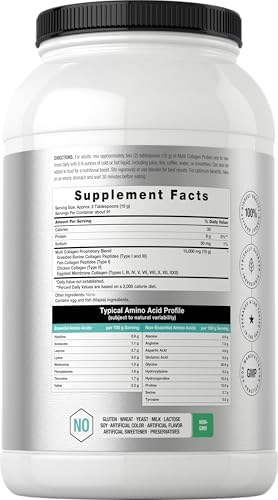 Proteína en Polvo de Colágeno Múltiple Horbaach 32 oz | Tipos I, II, III, IV, V, VII, VIII, X, XII y XXII | Péptidos de Colágeno Alimentados con - imagen 2