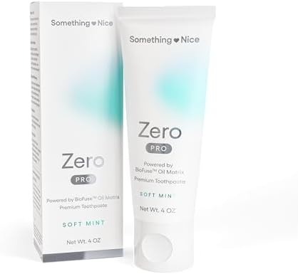 Pasta Dental Something Nice Zero Pro - 10% Nano Hidroxiapatita, Sin Flúor, Con BioFuse, Blanqueadora y Reparadora del Esmalte, Menta, 4oz - imagen 1