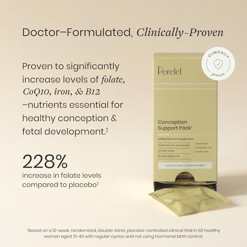 Perelel Paquete de Soporte para la Concepción, Multivitamínico Prenatal con DHA Omega 3, COQ10 y Folato, Apoya la Fertilidad Femenina, Libre de Soja - imagen 5