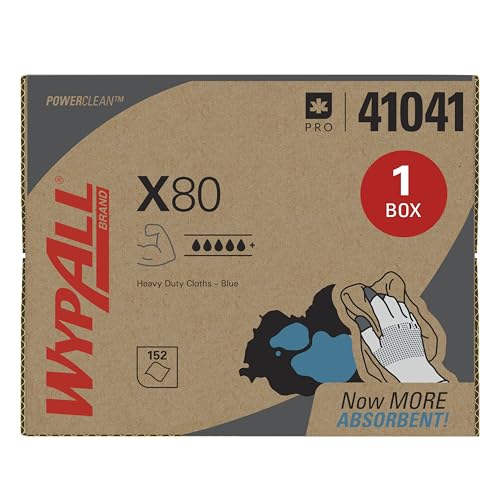 Toallitas WypAll PowerClean X80, Paquete Brag Box, Toallas de Uso Extendido, Azules (1 Paquete de 152 Hojas, Total de 152 Hojas) - imagen 5