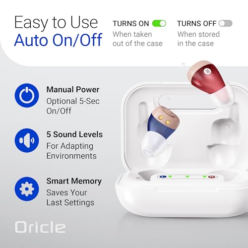 Audífonos Oricle Standard 2.0 para Adultos Mayores - Cancelación de Ruido Avanzada - Control de Volumen Fácil con Estuche de Carga Portátil - imagen 6