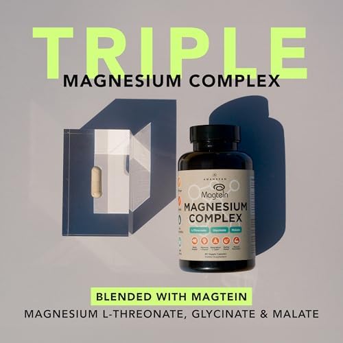 Suplemento de Magnesio AMANDEAN Magtein Complejo. Mezcla Triple de L-Treonato, Glicinato y Malato. 90 Cápsulas Veganas. Alta Absorción para Salud - imagen 2