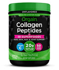 Polvo de Colágeno Hidrolizado Orgain + 50 Superalimentos Orgánicos para Mujeres y Hombres, 20g de Colágeno de Ganado Alimentado con Pasto, Sin Sabor - imagen 1