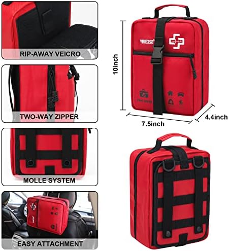 Kit de ros Auxilios VRIEXSD de 400 Piezas, Premium para Hogar, Oficina, Auto, Exterior, Senderismo, Viajes, Camping y Supervivencia, Rojo - imagen 4
