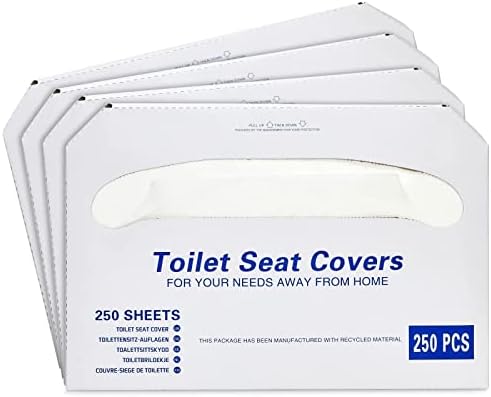 Cubiertas desechables para asiento de inodoro Juvale - 14 x 16 in, blancas, 1000 piezas, 4 paquetes de 250 - Protectores de papel para baño y viajes - imagen 5