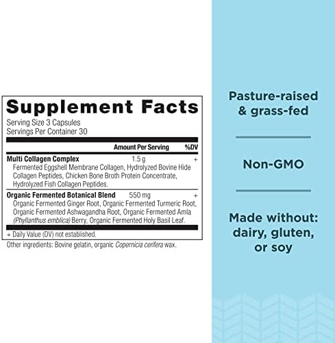 Píldoras de Colágeno Hidrolizado Ancient Nutrition, Suplemento Multi Colágeno Tipos I, II, III, V y X, 90 Cápsulas para Piel, Uñas, Salud Digestiva y - imagen 3