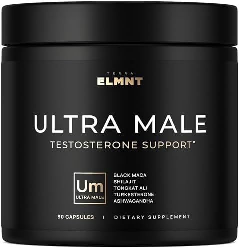 ULTRA MALE® Suplemento Premium para Aumentar Testosterona en Hombres con Shilajit 100:1, Maca Negra 40:1, Ashwagandha 25% y Tongkat Ali 10% - imagen 1