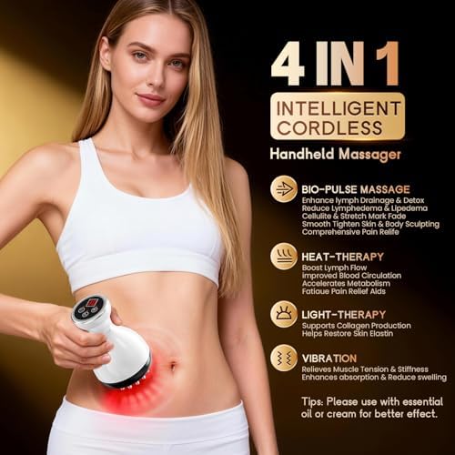 Masajeador de Drenaje Linfático y Anticelulitis, Reduce Estrías y Celulitis en Piernas, Brazos y Abdomen, Máquina de Esculpido Corporal con - imagen 2