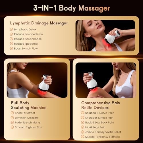 Masajeador de Drenaje Linfático y Anticelulitis, Reduce Estrías y Celulitis en Piernas, Brazos y Abdomen, Máquina de Esculpido Corporal con - imagen 3