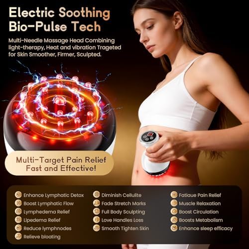 Masajeador de Drenaje Linfático y Anticelulitis, Reduce Estrías y Celulitis en Piernas, Brazos y Abdomen, Máquina de Esculpido Corporal con - imagen 4