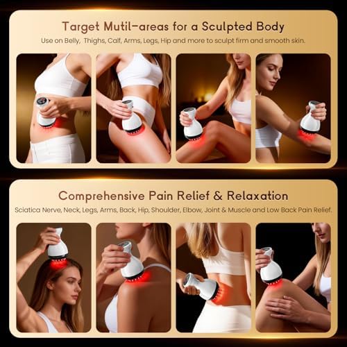Masajeador de Drenaje Linfático y Anticelulitis, Reduce Estrías y Celulitis en Piernas, Brazos y Abdomen, Máquina de Esculpido Corporal con - imagen 7