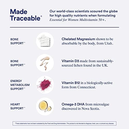 Multivitamínico Diario Ritual para Mujeres 50+ - Vitaminas y Minerales Esenciales para Menopausia, Energía, Corazón, Huesos y Cerebro - Vegano - - imagen 4