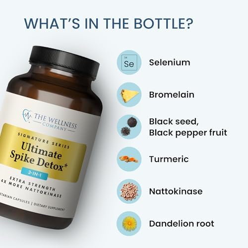 Ultimate Spike Detox de The Wellness Company – Diseñado por el Dr. McCullough - 3 en 1 Nattokinasa, Cúrcuma y Bromelina Extra Fuerte | 120ct - imagen 4