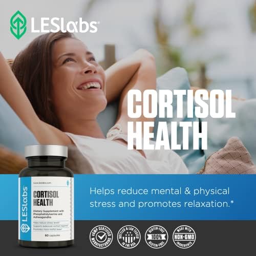 LES Labs Cortisol Health – Alivio del Estrés, Respuesta de Cortisol Balanceada, Relajación y Sueño Profundo – Fosfatidilserina, Magnesio, Corteza de - imagen 5
