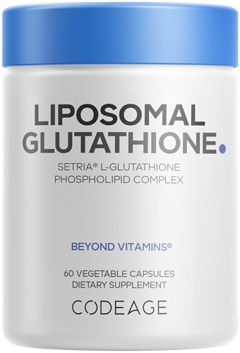 Suplemento de Glutatión Liposomal Codeage - Glutatión L-Glutamato Setria Puro, Entrega Liposomal - Cápsulas Veganas y No-OGM - 60 Cápsulas - imagen 1