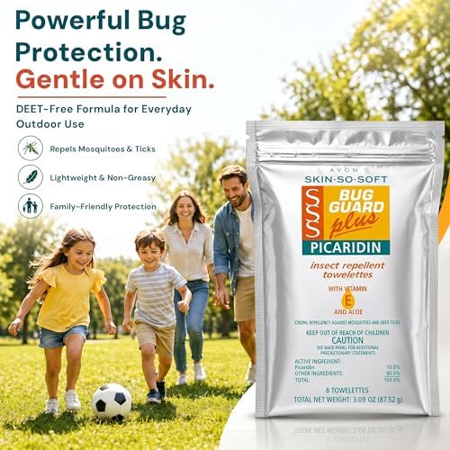Toallitas Repelentes de Insectos AVON Skin So Soft Bug Guard Plus Picaridin – Sin DEET, con Vitamina E y Aloe, Protección Confiable contra Mosquitos - imagen 2