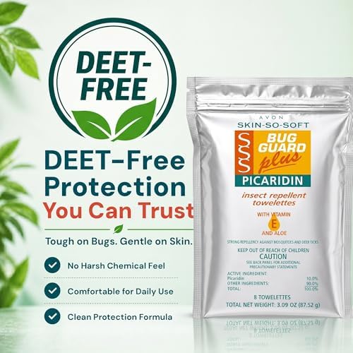 Toallitas Repelentes de Insectos AVON Skin So Soft Bug Guard Plus Picaridin – Sin DEET, con Vitamina E y Aloe, Protección Confiable contra Mosquitos - imagen 3