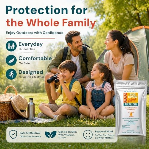 Toallitas Repelentes de Insectos AVON Skin So Soft Bug Guard Plus Picaridin – Sin DEET, con Vitamina E y Aloe, Protección Confiable contra Mosquitos - imagen 8