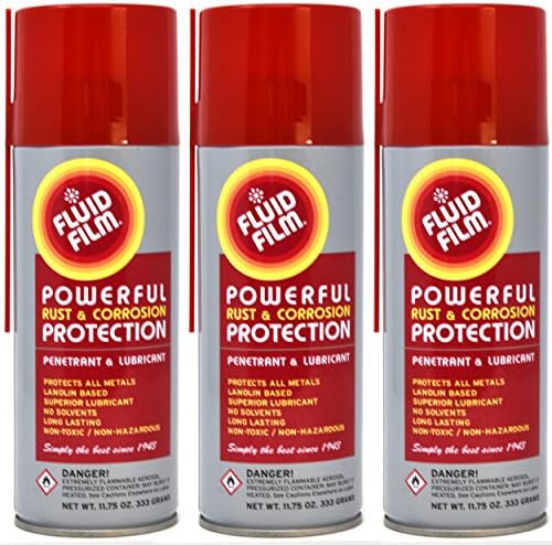Fluid Film (3 Latas Aerosol) Protección contra Óxido y Corrosión; Penetrante y Lubricante para Superficies Metálicas, 11.75 Oz - imagen 1