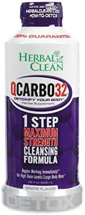 Herbal Clean Qcarbo32 Bebida Detox de Limpieza Total (32 oz) - Sabor Uva, Ideal para Niveles Moderados de Toxinas, con Vitamina B2 y B12 para Hombres - imagen 3