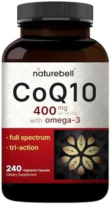 NatureBell CoQ10 400mg con Omega-3 - 240 Cápsulas - Suplemento Antioxidante para la Salud del Corazón - Energía Celular - Coenzima Q10 de Alta - imagen 1