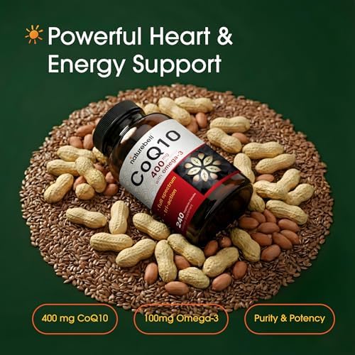 NatureBell CoQ10 400mg con Omega-3 - 240 Cápsulas - Suplemento Antioxidante para la Salud del Corazón - Energía Celular - Coenzima Q10 de Alta - imagen 2