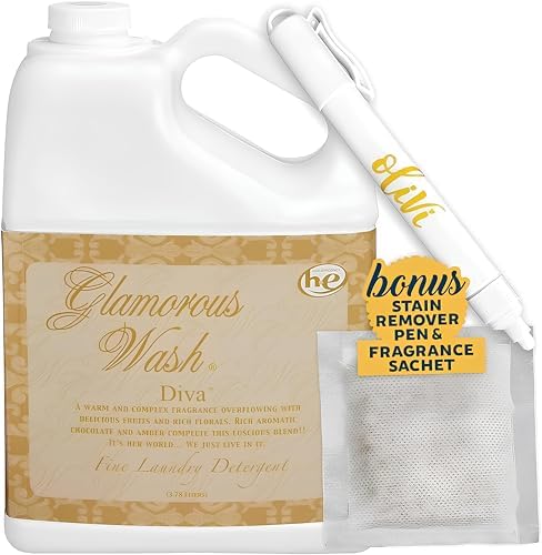 Detergente para Ropa Tyler DIVA Glamorous Wash - 1 Galón - Con Bolígrafo Quitamanchas Olivi - Sachet con Fragancia Fresca - imagen 8