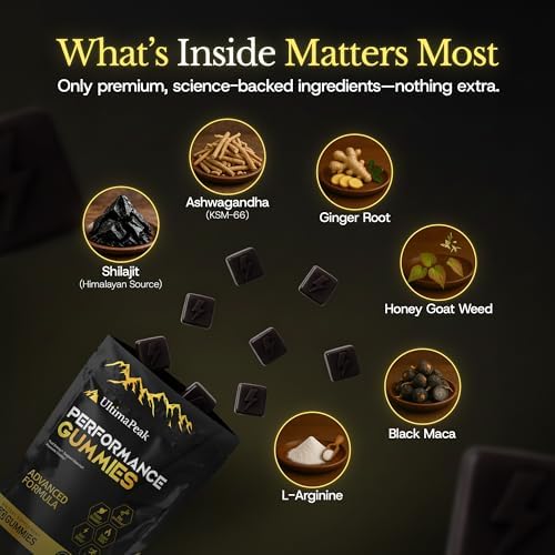 Gomitas de Shilajit Pure UltimaPeak con Ashwagandha, Minerales Traza y Ácido Fúlvico, Suplemento Natural y No Transgénico, 30 Unidades - imagen 5