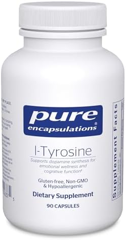Suplemento de L-Tirosina Pure Encapsulations - Apoyo Cerebral, Dopamina y Función Tiroidea - Vegano y No Transgénico - 90 Cápsulas - imagen 1