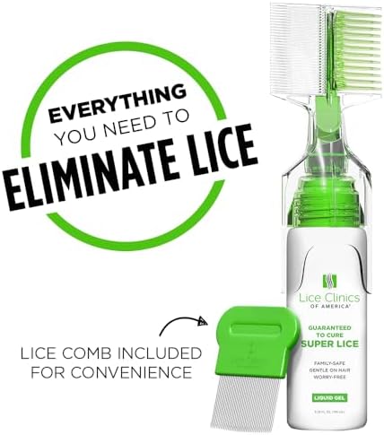Kit de Tratamiento para Piojos de Lice Clinics - Cura Garantizada para Piojos Resistentes - Seguro y No Tóxico (Kit Completo con Champú de 5.25oz, - imagen 3