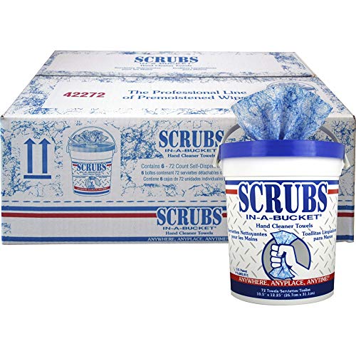 Toallitas Limpiadoras en Cubeta Scrubs ITW42272CT, 6 por Cartón, Color Azul - imagen 2