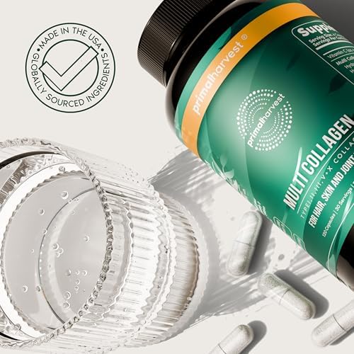 Píldoras de Colágeno Múltiple Primal Harvest para Mujeres y Hombres (Tipo I, II, III, V, X) 120 Cápsulas con Vitamina C para Cabello, Piel y Uñas - imagen 7