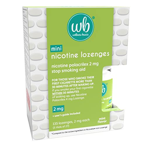 Lozenges de Nicotina Wellness Basics Mini 2mg | Ayuda para Dejar de Fumar | Sabor Menta | 135 Contenidos | Paquete de 5 Viales | Reduce Ansias y - imagen 6