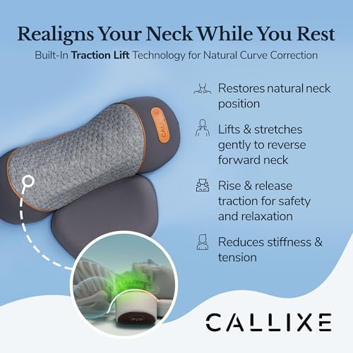 CALLIXE Original TheraPillow – Almohada Masajeadora 3 en 1 para Cuello con Calor y Tracción Suave | Soporte Relajante para Cuello y Hombros con - imagen 3