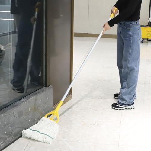 Cubeta de Trapeador Comercial Midoneat con Prensa Lateral y Ruedas, Incluye un Trapeador Comercial, 35 Cuartos, Amarillo - imagen 5