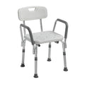 Silla de Ducha Drive Medical con Respaldo y Brazos Acolchados - Asiento de Baño Ajustable para Seguridad y Comodidad - Construcción de Aluminio - imagen 1