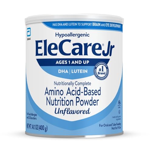 EleCare Jr Sin Sabor, Polvo de Nutrición a Base de Aminoácidos con DHA y Luteína, Nutrición Completa para Niños de 1 Año en Adelante, Lata de 14.1 oz - imagen 4